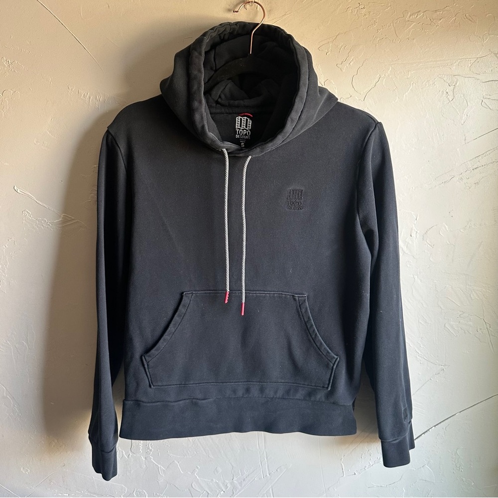 Topo Designs Hoodie Organic Cotton‎ Gorpcore Minimalist Outdoor Worn Black S